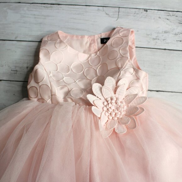 Zenzi Vintage Baby Girl's Pink Satin Party Dress Size 12 Months Tulle - Picture 4 of 6